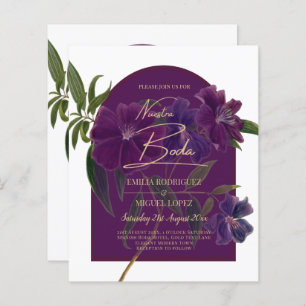 Plum d'aubergine Purple Floral Forêt Mariage vert