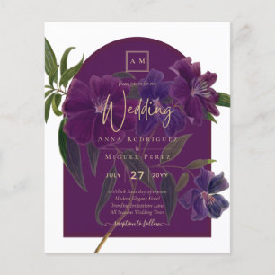 Plum d'aubergine Purple Floral Forêt Mariage vert