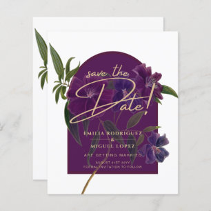 Plum d'aubergine Purple Floral Forêt Mariage vert