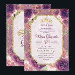 Plum Floral Rose Mis XV Anos Invitation<br><div class="desc">Plum Floral Rose Mis XV Anos InvitationMis Quince Anos,  15e anniversaire, </div>