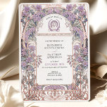 Plum & Lilac Art Nouveau Love Union Invitation<br><div class="desc">Cette invitation Art Nouveau Love Union saisit l'essence de la finesse romantique avec sa fusion harmonieuse de teintes prune et lilas, agrémentée de touches de rose rousse et de vert muet. S'inspirant des motifs élégants et curvilignes de l'époque Art Nouveau, l'avant présente un luxuriant étalage de fleurs entrelacées de lustres...</div>