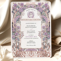 Plum & Lilac Art Nouveau Love Union Invitation