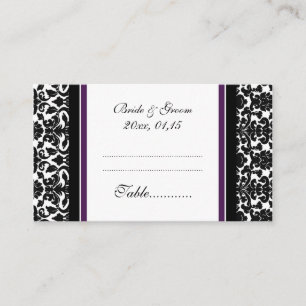 Plum Mariage damassé Table Placer Cartes