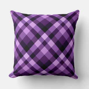 Plum moderne Plaid Plaid Motif Big Thlow Oreiller
