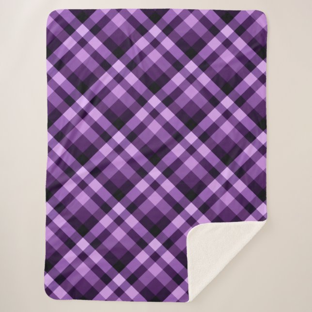 Plum moderne violet Plaid Grande couverture Sherpa (Devant)