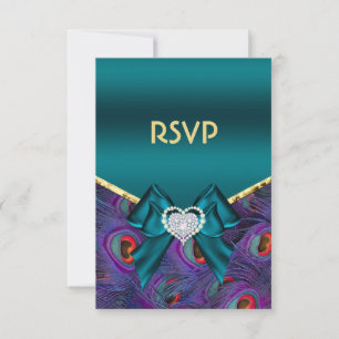 Plum Peacock turquoise RSVP