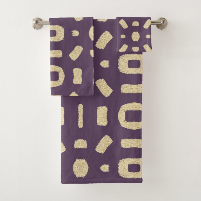 Plum pourpre comme le tissu de boue Kuba Kente Afr (En situation)