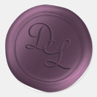 Plum Purple 2 Lettre Monogramme Stickers cire
