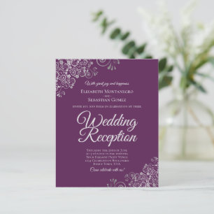 Plum Purple Argent Mariage Réception BUDGET Invita
