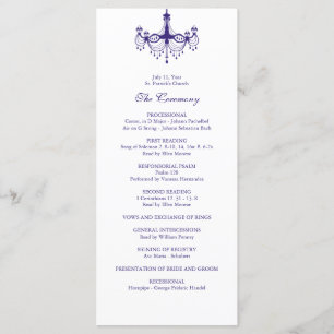 Plum Purple Chandelier programme de mariage
