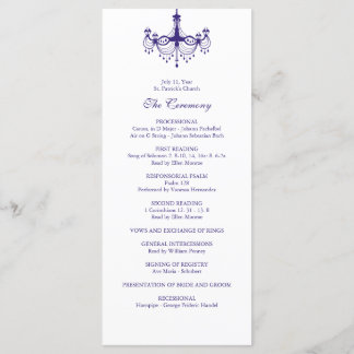 Plum Purple Chandelier programme de mariage
