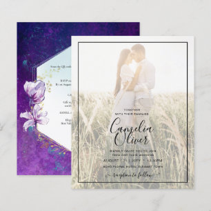 Plum Purple Floral Mariage de superposition photo