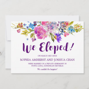 Plum Purple Garden Elopement Cartes Faire-part