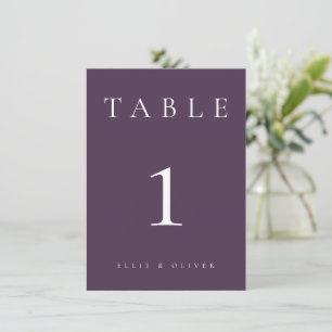 Plum Purple Mariage/Événement III Numéro de tablea