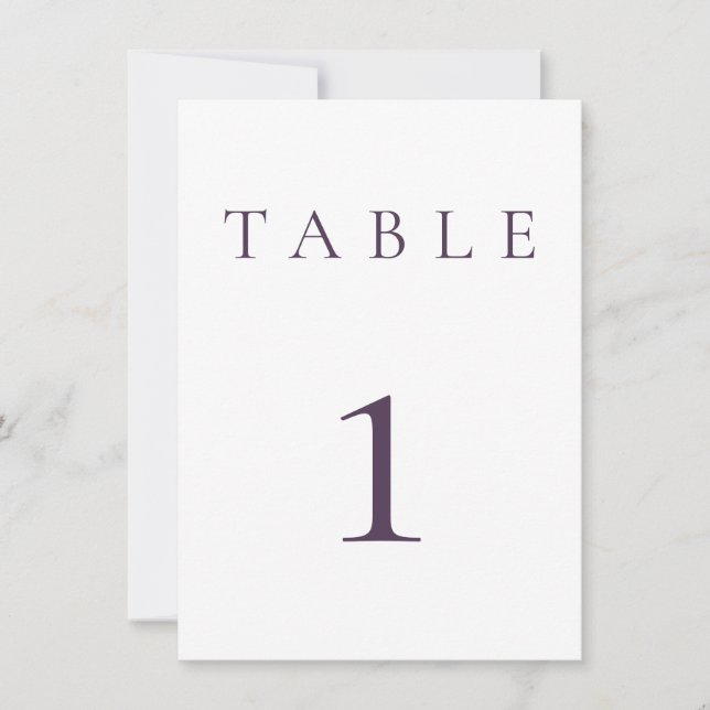 Plum Purple Mariage/Numéro de table d'événements (Devant)