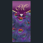 Plum Purple Peacock Programme de mariage Rack Card<br><div class="desc"></div>