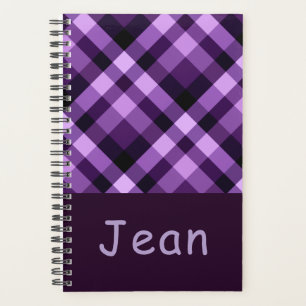 Plum Purple Plaid Monogramme Petit Jour