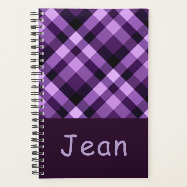 Plum Purple Plaid Monogramme Petit Jour (Devant)