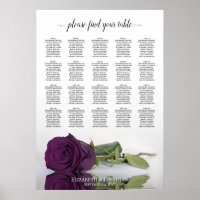 Plum Purple Rose 20 Tableau Mariage Plat