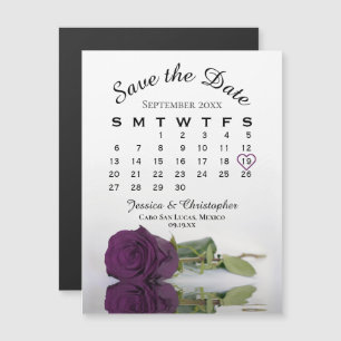 Plum Purple Rose Enregistrer l'aimant Calendrier D
