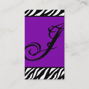Plum Purple Zebra Motif d'impression Carte de visi