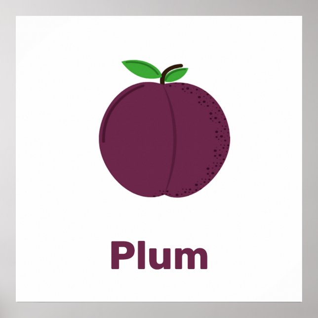Plum violet avec affiche de mots (Devant)
