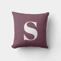 Plum violet initial Monogramme Coussin extérieur