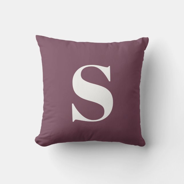 Plum violet initial Monogramme Coussin extérieur (Recto)