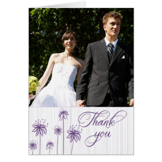 Plum violet mariage photo floral carte de remercie