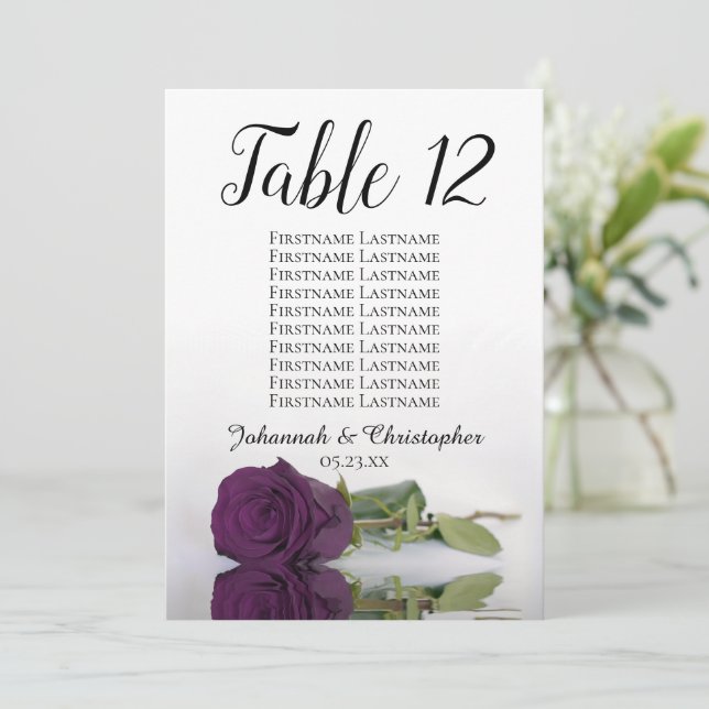 Plum Violet Rose Mariage Tableau Siège Grande (Debout devant)