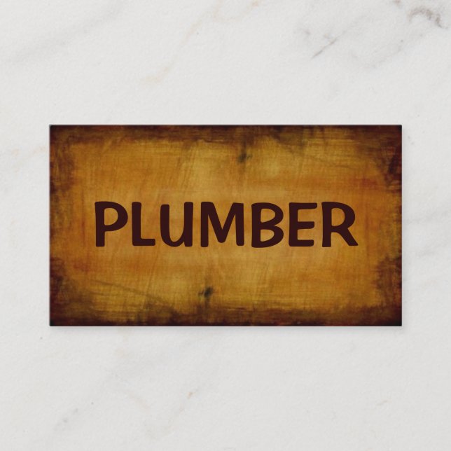 Plumber Carte de visite antique (Devant)