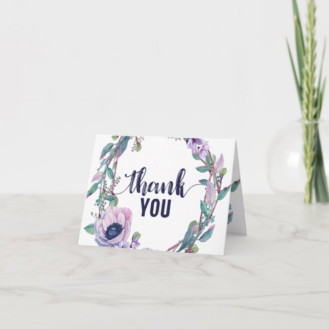 Plume de Boho et Merci floral de mariage de (Devant)