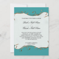 Plume de paon en torrents - Faire-part de mariage