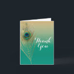 Plume de paon Sable et sarcelle Boho Glam Merci<br><div class="desc">Plume de paon Sable et sarcelle Boho Glam Merci  Carte. Personnalisez comme vous le souhaitez. Vous pouvez ajouter du texte à l'intérieur ou le laisser vide pour écrire quelque chose vous-même.</div>