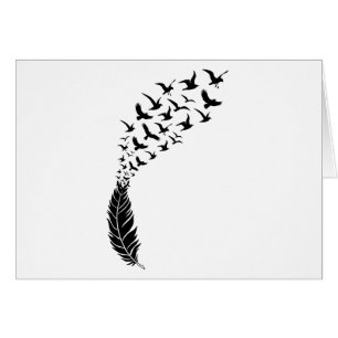 Plume noire avec des oiseaux de vol