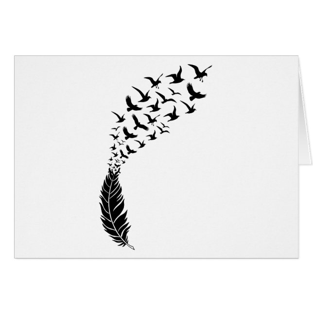 Plume noire avec des oiseaux de vol (Devant Horizontal)