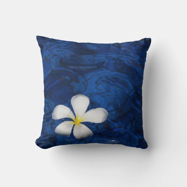 Plumeria Coussin à motifs floraux à fleurs blanche (Recto)