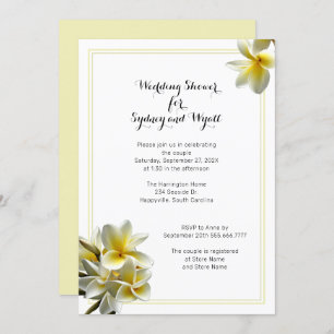 Plumeria Fleur Jaune Wedding shower Invitation