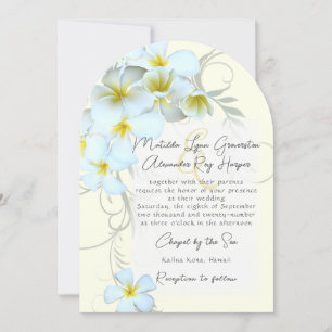 Plumeria Flourish Custom Wedding Invitation