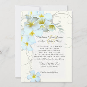 Plumeria Flourish Custom Wedding Invitation