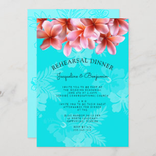 Plumeria Hawaiian Rehearer Dîner Invitation