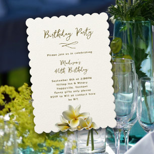 Plumeria jaune hawaïenne Invitation de fête d'anni