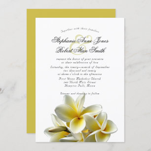 Plumeria Jaune Hawaii Flower Faire-part de mariage