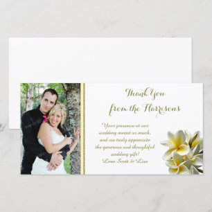 Plumeria Jaune Mariage photo Merci