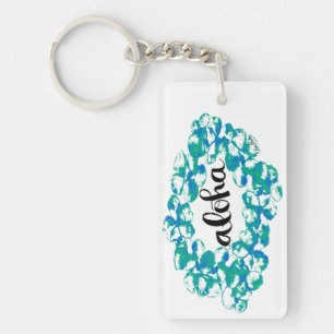 Plumeria Lei Aloha Aquarelle Porte-clés