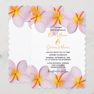 Plumeria rose Frangipani Invitations de mariage