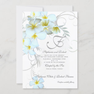 Plumeria tropicale Monogramme Invitations de maria