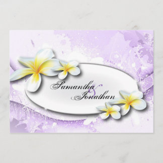 Plumeria vintage élégant de faire-part de mariage