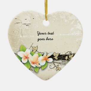 Plumeria vintage et grunge de lierre ornement pers