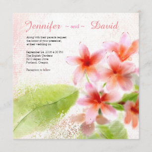 Plumeria Watercolor Invitation au mariage personna